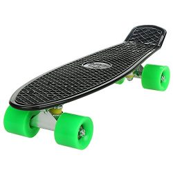 Kaluo 22 Inch Cruiser Skateboard 4 wheel Mini Complete Deck Fish Board with Bendable Deck and Sm ...