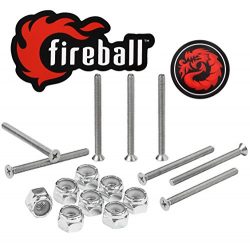 Fireball Dragon Stainless Steel Skateboard Hardware Set (Flat Phillips, 2.5″)