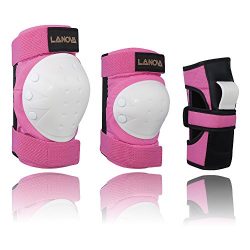 Lanova Child/Youth/Adult Protective Gear Set (Knee Pads and Elbow Pads with Wrist Guards) for Mu ...