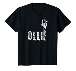 Kids Funny Skateboarding Shirt, Ollie Skater Gift 8 Black