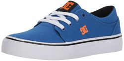 DC Boys’ Trase TX Skate Shoe, Blue/White/Orange, 6.5 M M US Big Kid