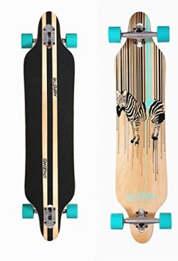 WiiSHAM 42 Inchs Professional Speed Downhill Drop Through Complete Longboard Skateboard