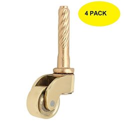 Set of 4 Solid brass Stem Caster Heavy Duty & Safe for All Floors Perfect Replacement for Fl ...