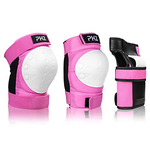 PHZ Kids 3 in 1 Protective Gear Set Knee Pads Elbow Pads Wrist Guards for Skateboard Cycling Ska ...