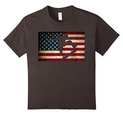 unisex-child Skateboarding T Shirt Skater Skate Board American Flag Tee 12 Asphalt