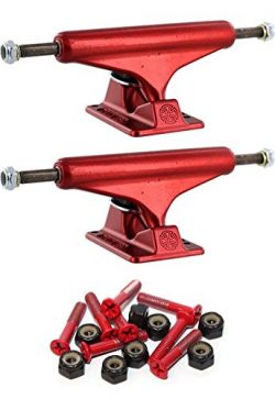 Independent 129mm Forged Hollow Standard 5.0″ Skateboard Trucks with 1″ Red Mounting ...