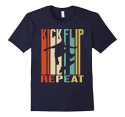 Mens Kick Flip Repeat Vintage Skate T-Shirt Large Navy