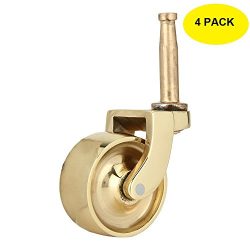 Set of 4 Solid Brass Swivel Wheel Caster Heavy Duty & Safe for All Floors Perfect Replacemen ...