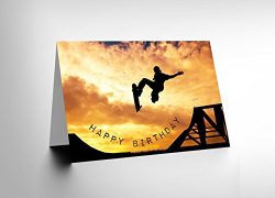 Wee Blue Coo New Happy Birthday Skateboard RAMP Sunset Photo Blank Greetings Card CL1093