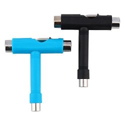 Yosoo 2 Pcs Multi Function Skateboard T-Tool Screwdriver Socket Longboard Metal All in One Skate ...