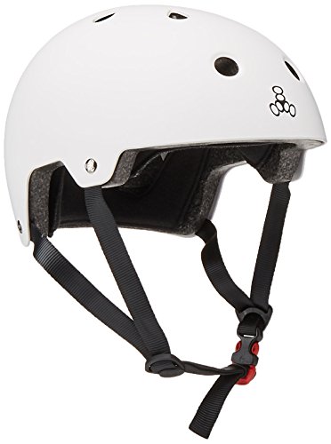 Triple 8 Brainsaver Glossy Helmet with Standard Liner (White Gloss, Small)