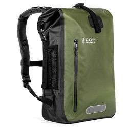 COR Board Racks Cor Waterproof Dry Bag Backpack with Padded Laptop Sleeve 40 Liter Green