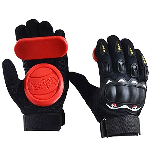 IMPORX Standard Longboard Downhill Slide Gloves Skate Gloves with 2 Set Replaceable Slider Puck  ...
