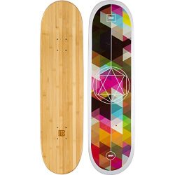 Bamboo Skateboards Geometricity Graphic Skateboard Deck with a 6 Ply Bamboo and Maple Hybrid Build