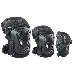 GES Adult/Child Knee Pads Elbow Pads Wrist Guards Protective Gear Set Sports Safety Pad for Roll ...