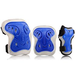 Kids Protective Gear Set, Safety Pad Safeguard Support Pad for Knee, Elbow Pads and Wrist Guards ...