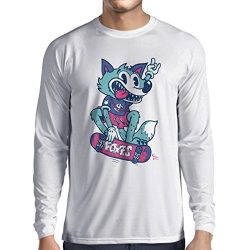 lepni.me Long Sleeve t Shirt Men Skater Fox -Streetwear, Urban Clothing, Skateboarding Clothes,  ...