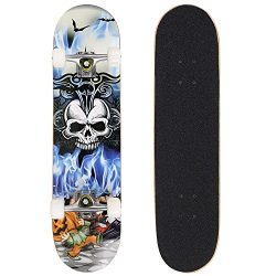 Complete Skateboard Deck 31″x 8″ PRO Print 9-layer Canadian Maple Wood Board with PU ...