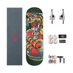 HN Pro Standard Skateboard 31.5 X 8 Inch Complete Skateboard – 7 Layer Canadian Maple Wood ...