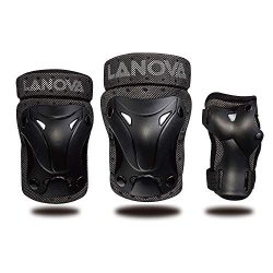 LANOVAGEAR Kids Youth Protective Gear Set, Knee and Elbow Pads with Wrist Guards for Multi-sport ...