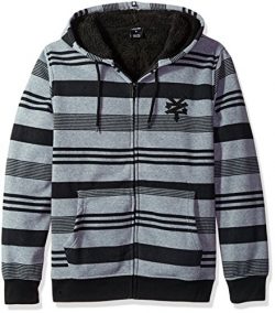 Zoo York Men’s Long Sleeve Sherpa Hoodie, Lineage Quiet Shade Heather, X-Large