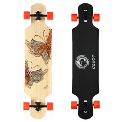 DGWBT Bamboo Maple 41 inch Drop Through Longboard Skateboard Complete