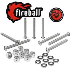 Fireball Dragon Stainless Steel Skateboard Hardware Set (Button Allen, 2.0″)