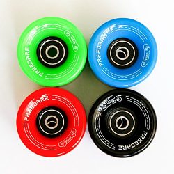 Freedare Skateboard Wheels 60mm 83a with Bearings and Spacers Cruiser Wheels (Colours,Pack of 4)