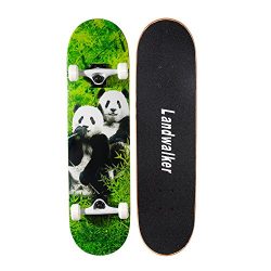 Landwalker Pro Cruiser Complete Girl Skateboard 31×8 Inch Skateboards cheap skateboard (Panda)