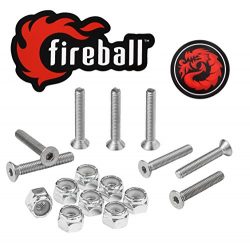 Fireball Dragon Stainless Steel Skateboard Hardware Set (Flat Allen, 1.25″)