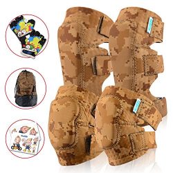 Innovative Soft Kids Knee and Elbow Pads Plus BONUS Bike Gloves | Toddler Protective Gear Set |  ...