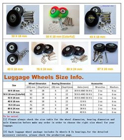 Eric_Leon 2 Set of Luggage Suitcase Replacement Wheels with ABEC 608zz Bearings, Packaged with o ...