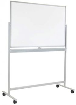 Mount-It! Double-Sided Mobile Magnetic White Board with Locking Caster Wheels, Wall Mountable, 3 ...