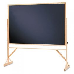 Quartet Reversible Black Melamine Chalkboard, 4 x 6 Feet, Includes Accessory Rail, Hardwood Fram ...