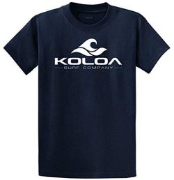 Koloa Surf Classic Wave Logo Cotton T-Shirt X-Large Tall-XLT,Navy/w