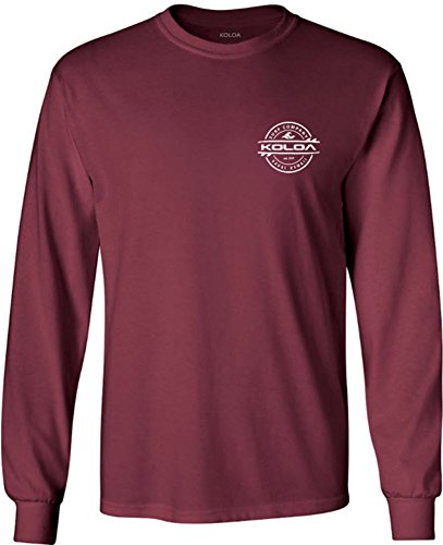 Koloa Surf(tm) Long Sleeve Thruster Logo Heavy Cotton T-Shirt-Maroon/w-M
