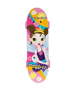 Titan Flower Princess Complete Skateboard for Girls (5+ Ages), 17-Inch, Pink