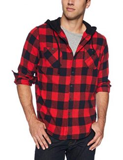 UNIONBAY Men’s Classic Flannel Hoodie, Stop, Large