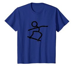 Kids Skateboard Skateboarding Stick Figure T-Shirt 10 Royal Blue