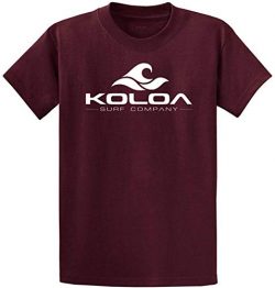 Koloa Surf Classic Wave Logo Cotton T-Shirt-Medium,Maroon/w