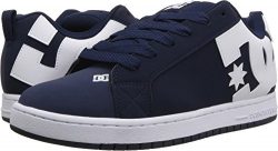 DC Men’s Court Graffik Skate Shoe, Navy White, 18 D D US