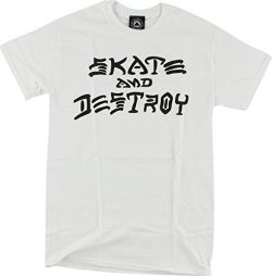 Thrasher Magazine Skate and Destroy White Men’s Short Sleeve T-Shirt – Large