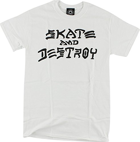 Thrasher Magazine Skate and Destroy White Men’s Short Sleeve T-Shirt – Large