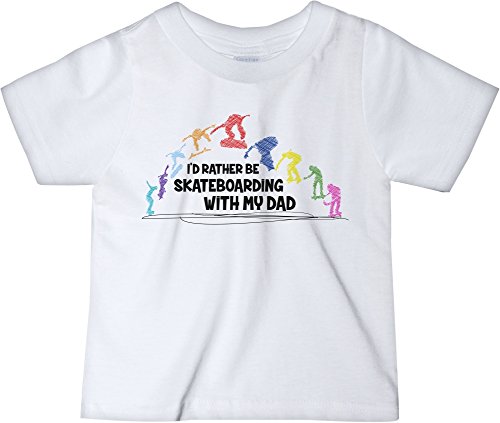 CarefreeTees I’d Rather Be Skateboarding With My Dad (Baby Tee-Shirt 2T MultiColor Design)