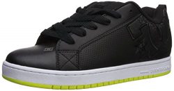 DC Men’s Court Graffik Skate Shoe, Black/Lime, 10.5D D US