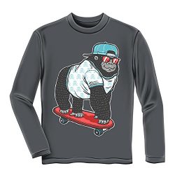 Dawhud Direct Gorilla Skateboarding Longsleeve Adult Tee Shirt (Adult Large)