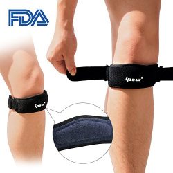 IPOW 2 Pack Thickened Pad&Wide Patella Knee Strap,Pain Relief Patellar Tendon Support,Adjust ...